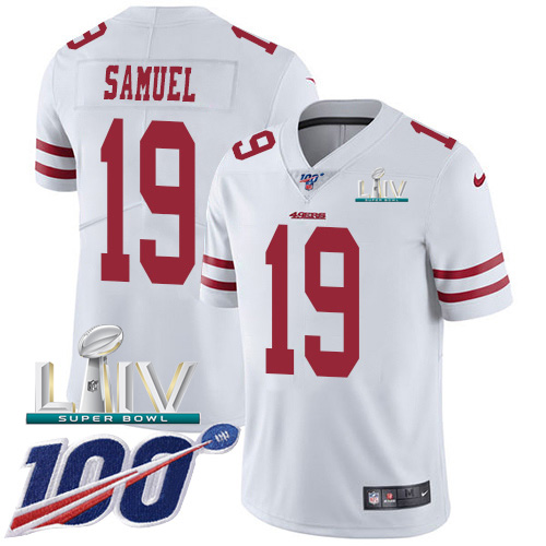 San Francisco 49ers Nike 19 Deebo Samuel White Super Bowl LIV 2020 Youth Stitched NFL 100th Season Vapor Limited Jersey